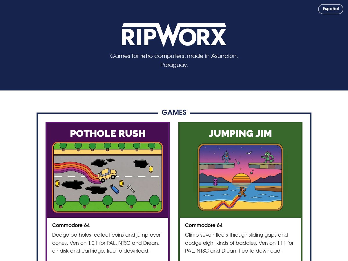 Landing-page snapshot of ripworx.dev