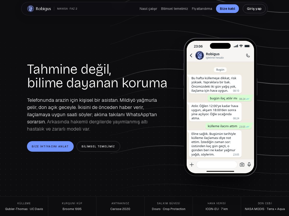 Landing-page snapshot of robigus.com