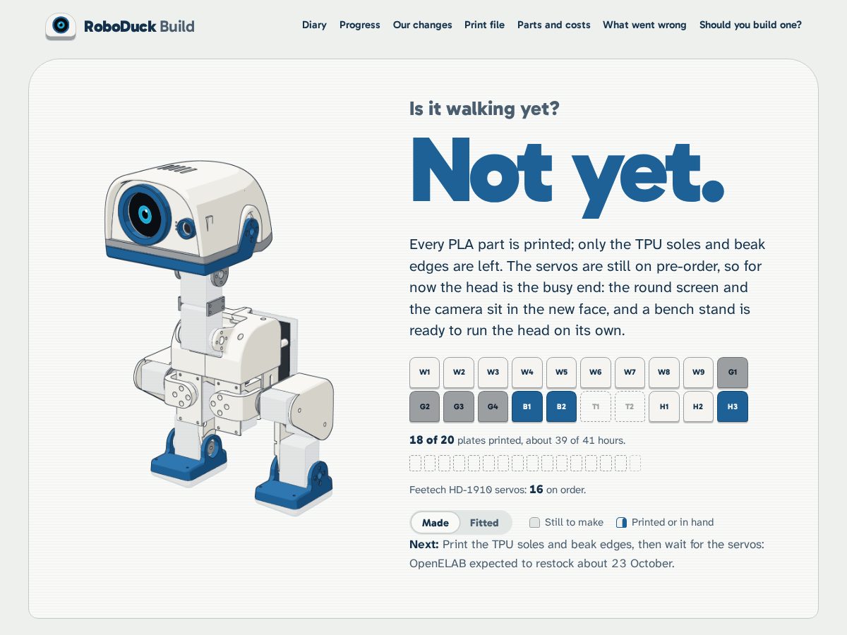 Landing-page snapshot of roboduckbuild.com