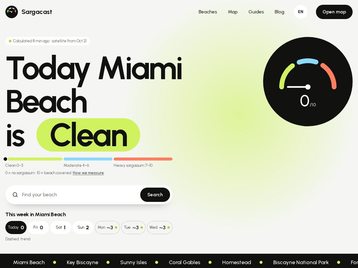 Landing-page snapshot of sargacast.com