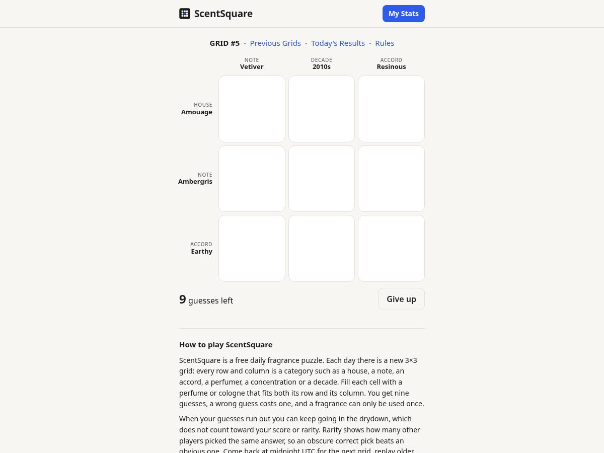 Landing-page snapshot of scentsquare.app