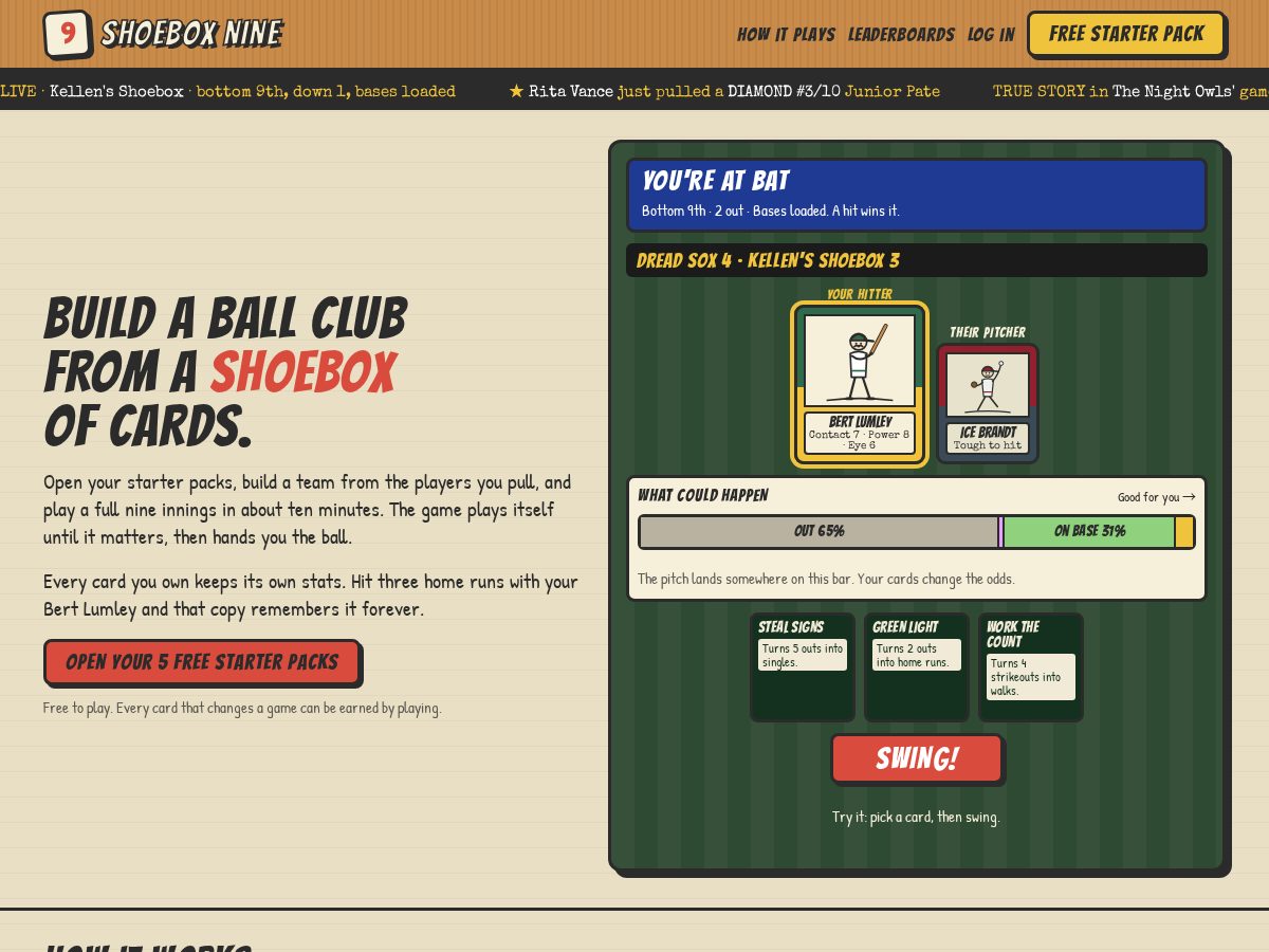 Landing-page snapshot of shoeboxnine.com