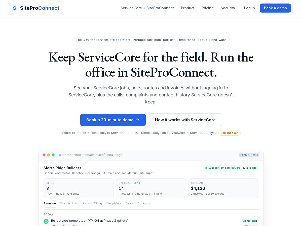 Landing-page snapshot of siteproconnect.com
