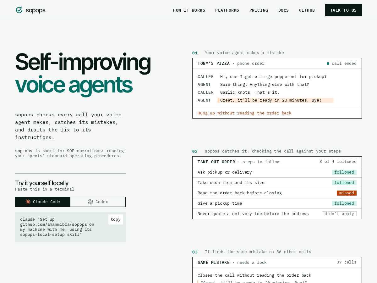 Landing-page snapshot of sopops.dev