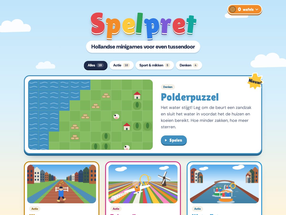 Landing-page snapshot of spelpret.com