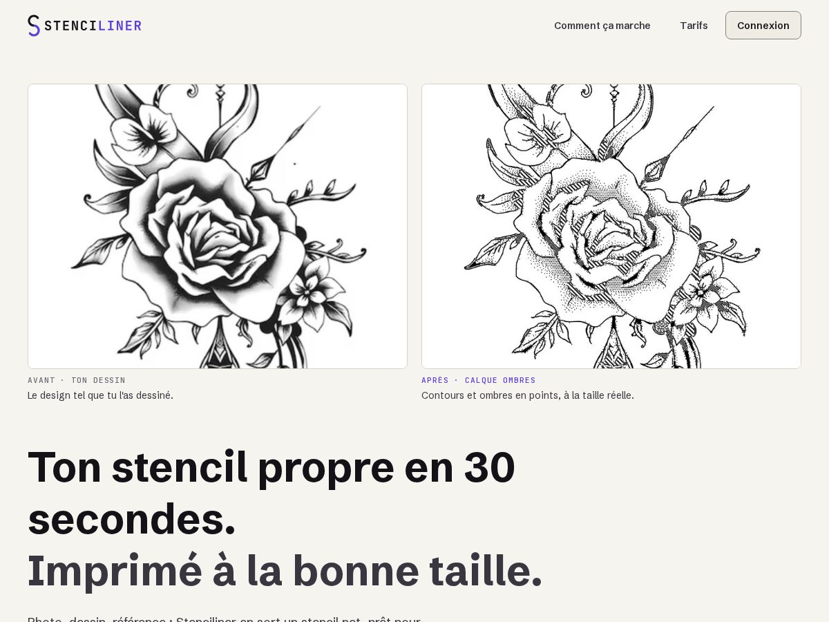 Landing-page snapshot of stenciliner.com