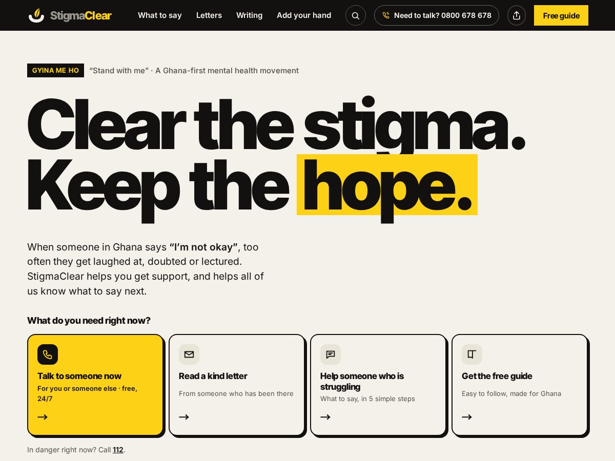 Landing-page snapshot of stigmaclear.com