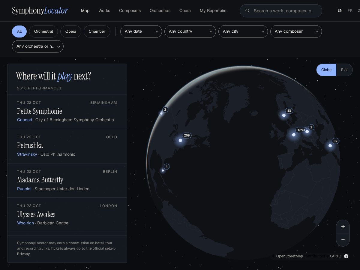 Landing-page snapshot of symphonylocator.com