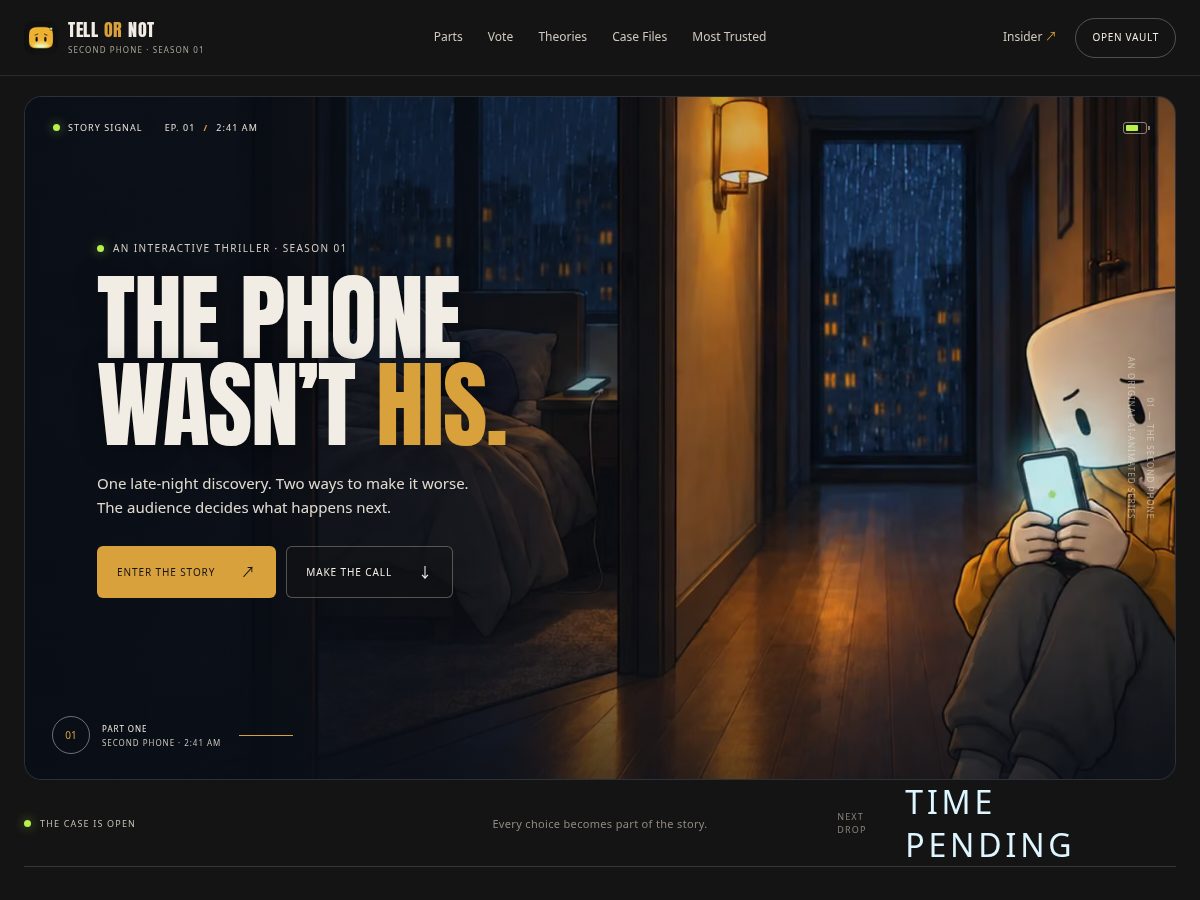 Landing-page snapshot of tellornot.lol
