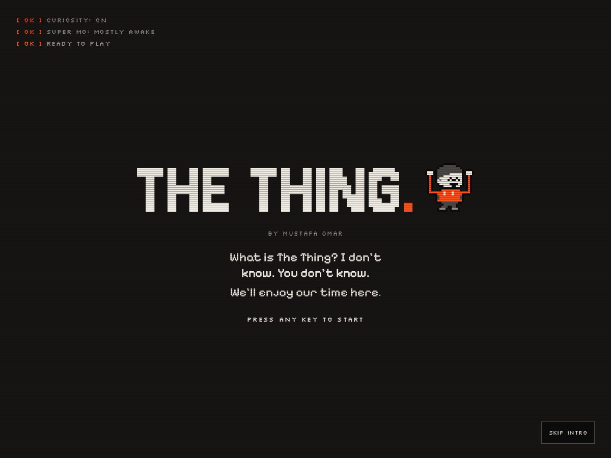 Landing-page snapshot of the-thing.dev