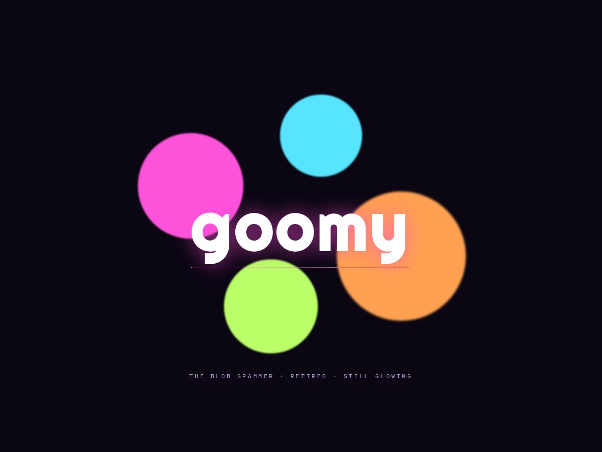 Landing-page snapshot of thegoomy.com