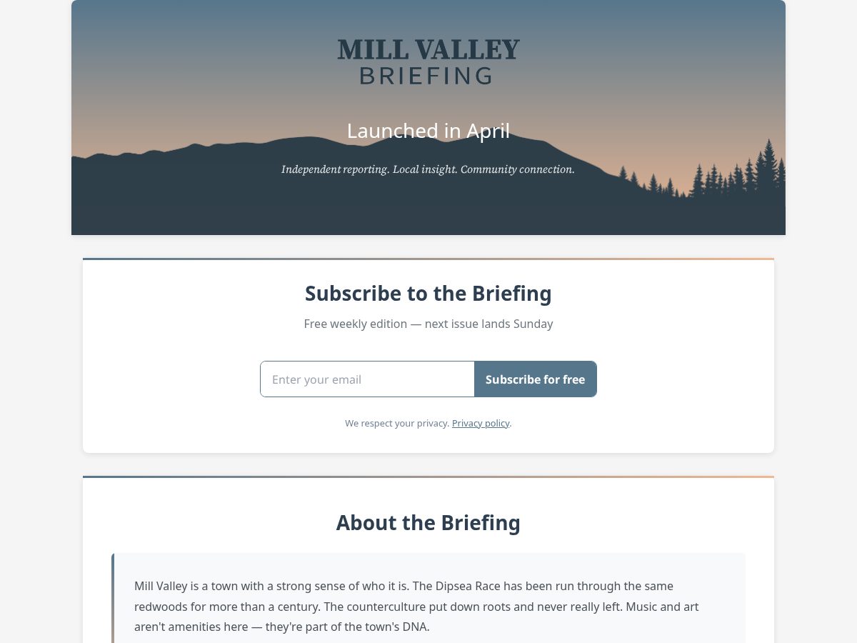 Landing-page snapshot of themarinbriefing.com