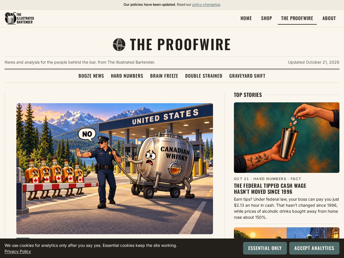 Landing-page snapshot of theproofwire.com
