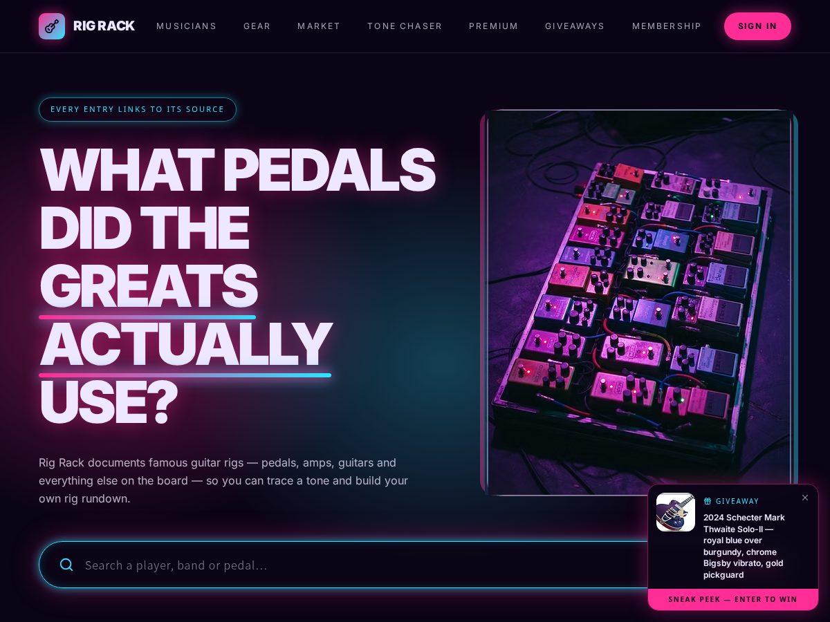 Landing-page snapshot of tone-chase.com