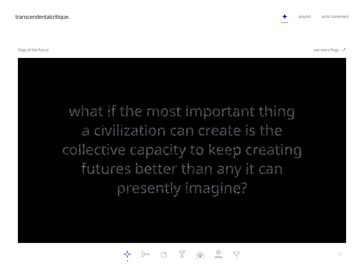 Landing-page snapshot of transcendentalcritique.art