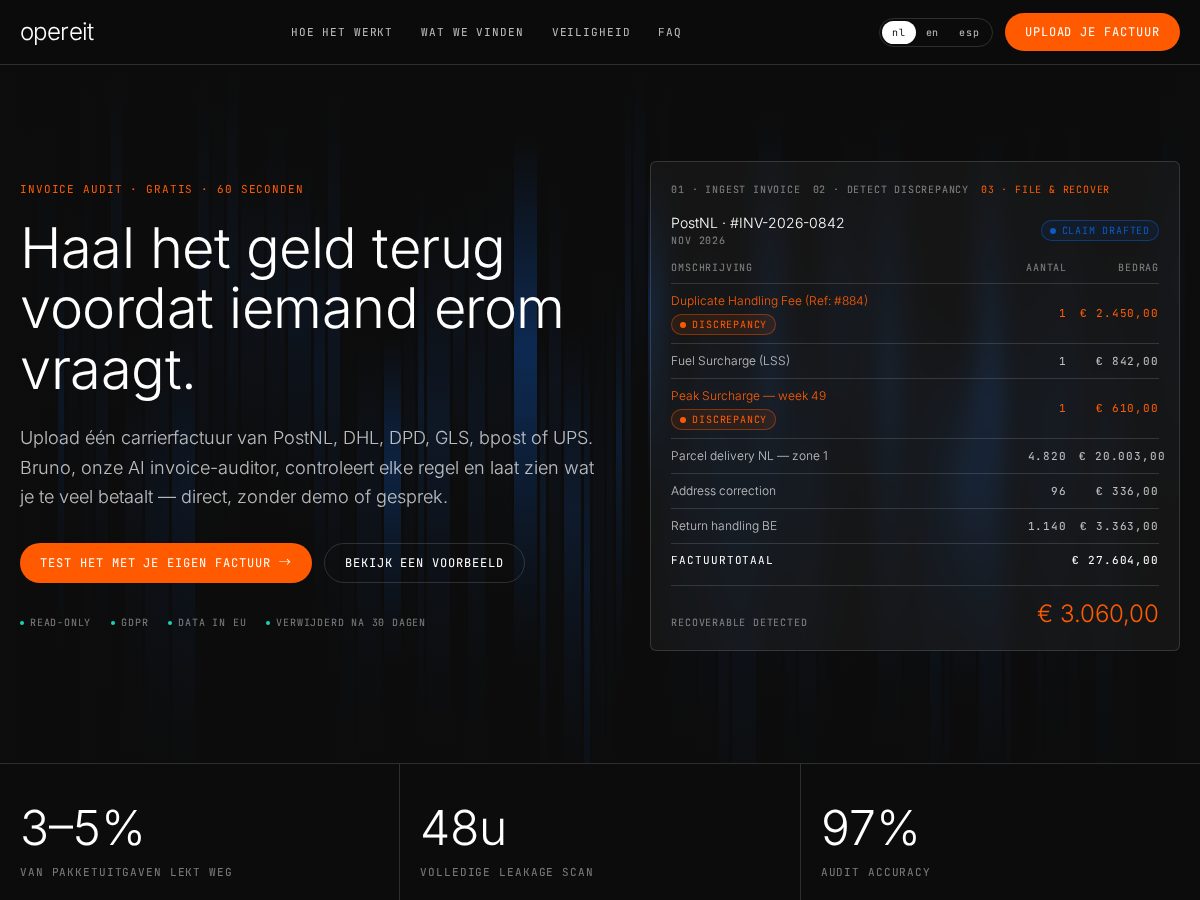 Landing-page snapshot of tryopereit.com