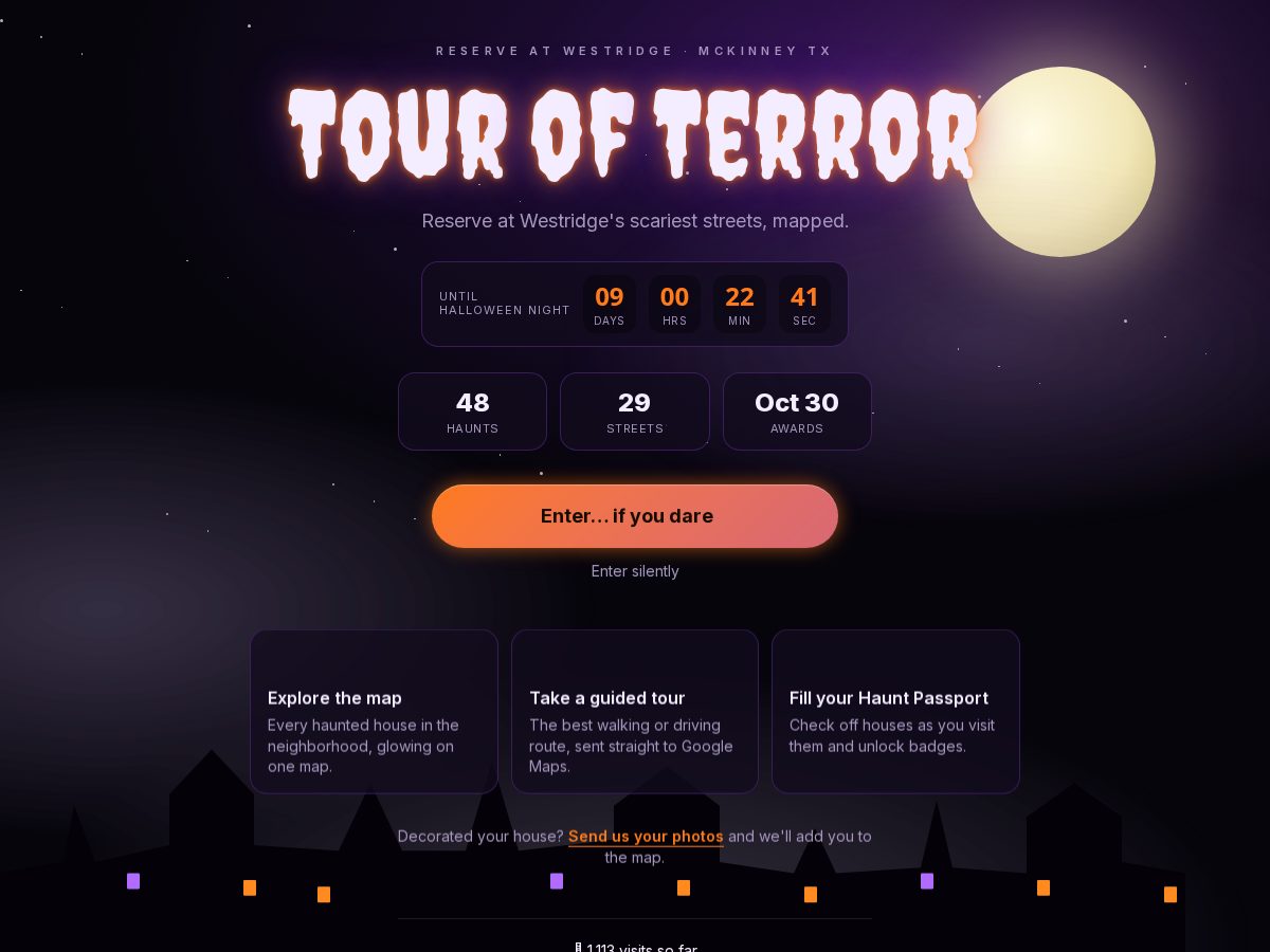 Landing-page snapshot of westridgetours.com
