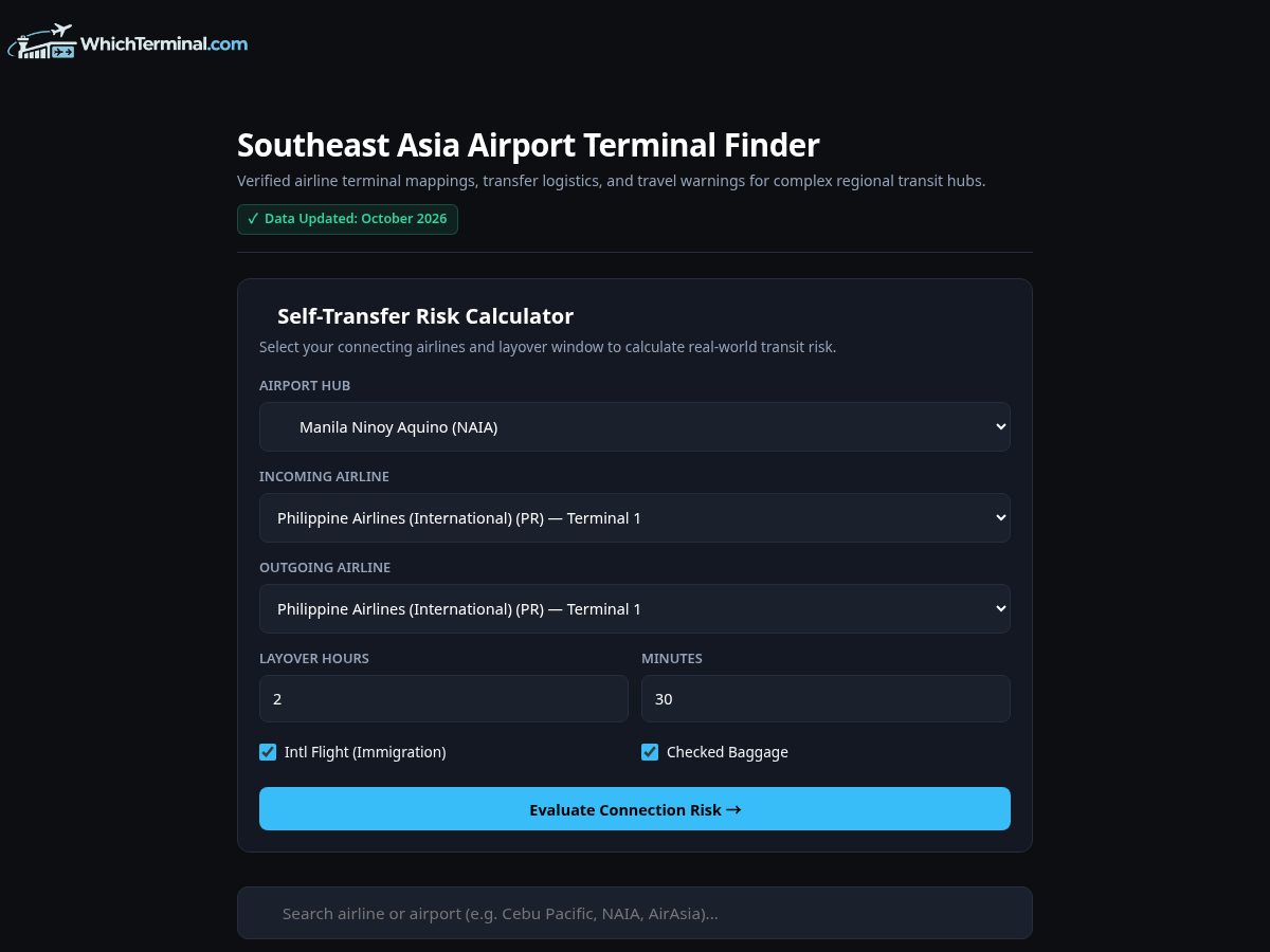 Landing-page snapshot of whichterminal.com