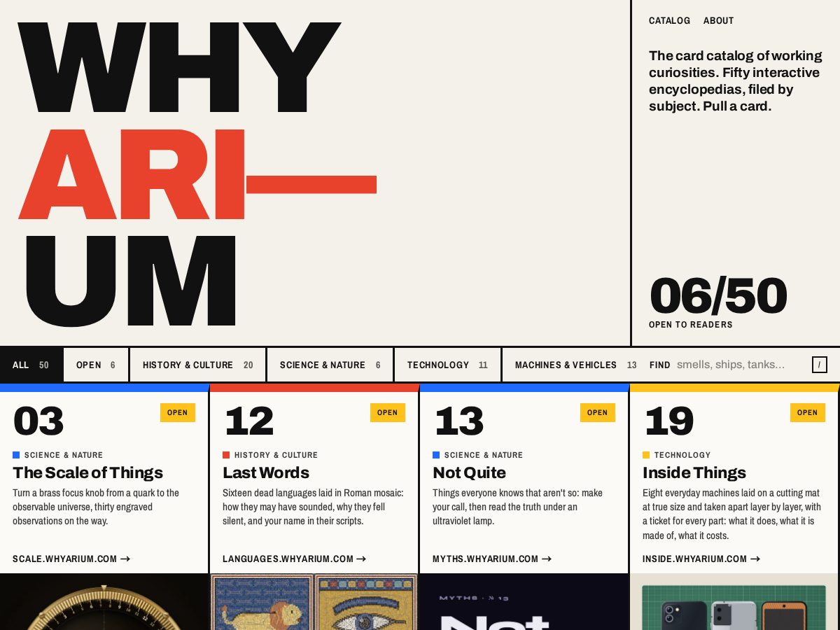Landing-page snapshot of whyarium.com