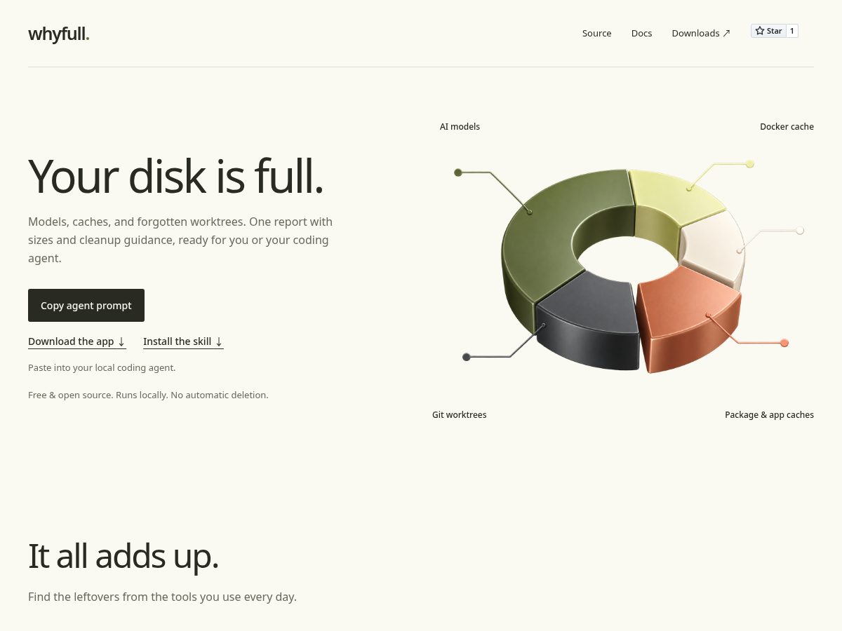 Landing-page snapshot of whyfull.app