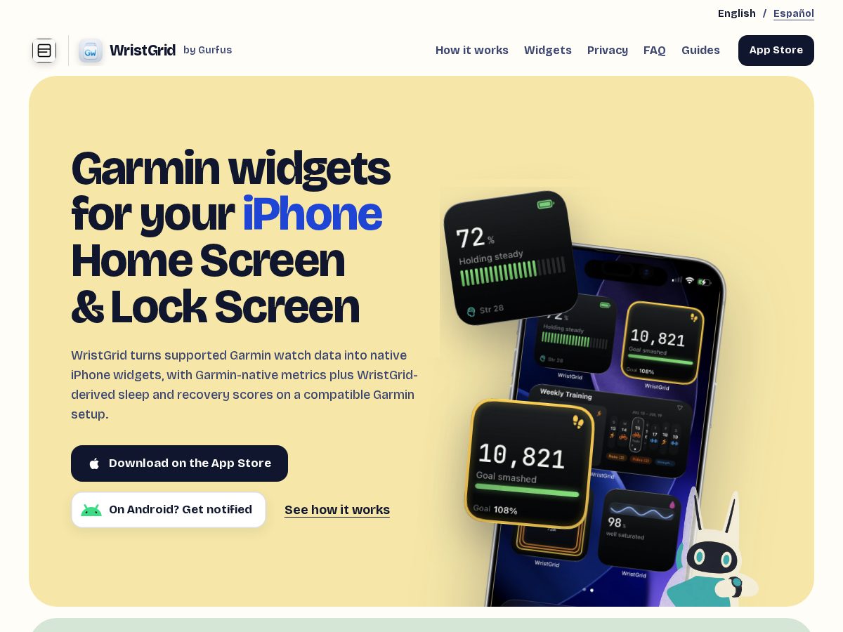 Landing-page snapshot of wristgrid.app