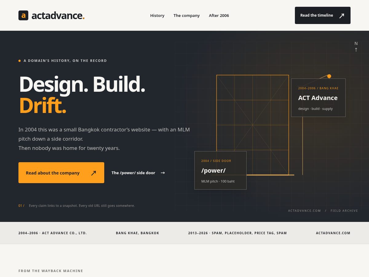 Landing-page snapshot of actadvance.com