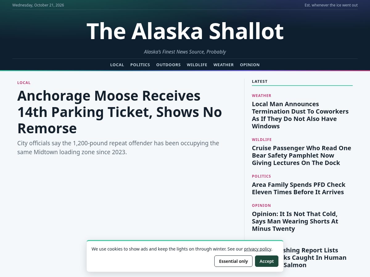 Landing-page snapshot of alaskashallot.com