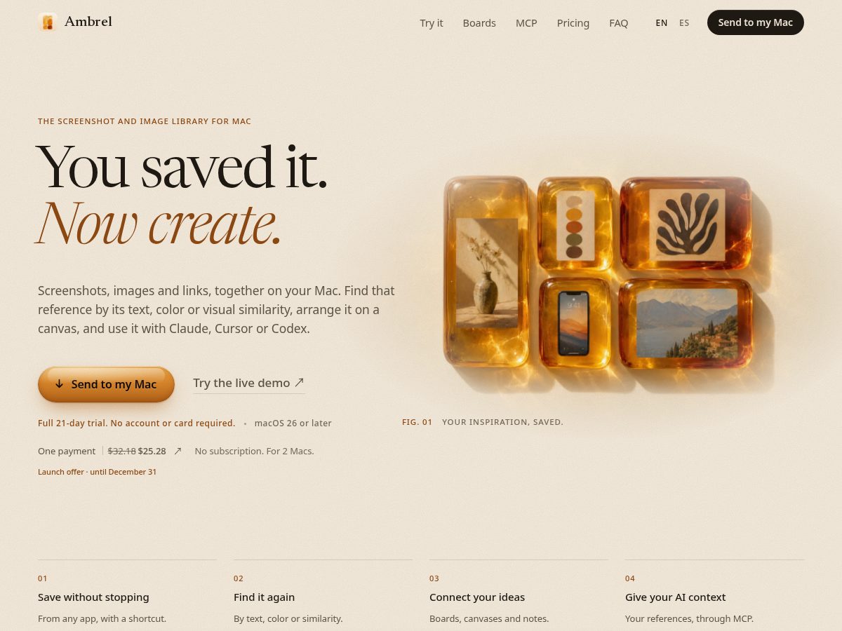 Landing-page snapshot of ambrel.app