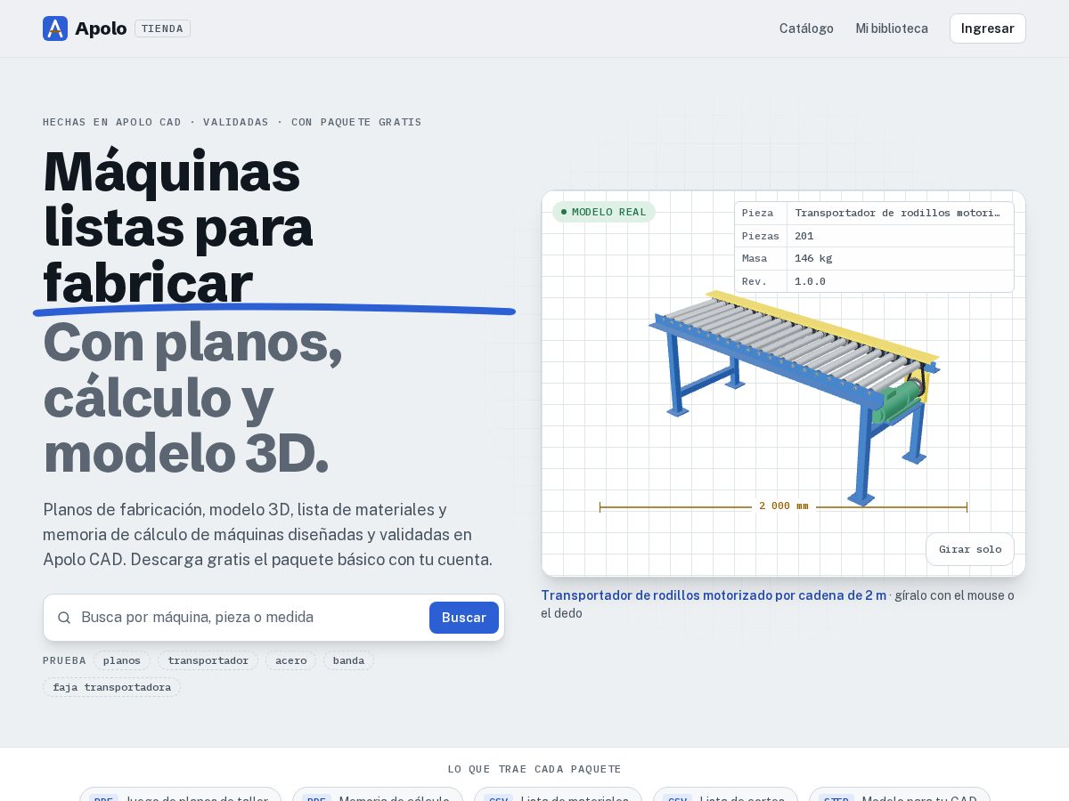 Landing-page snapshot of apolocad.com