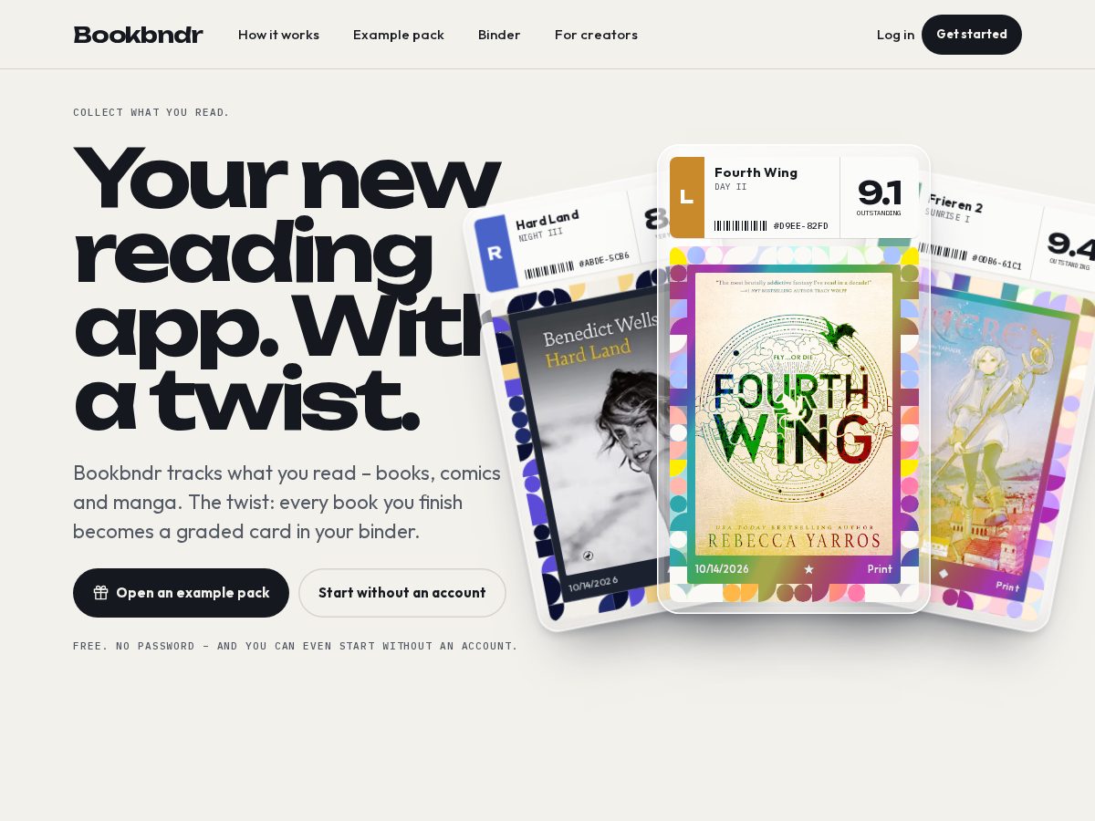 Landing-page snapshot of bookbndr.app
