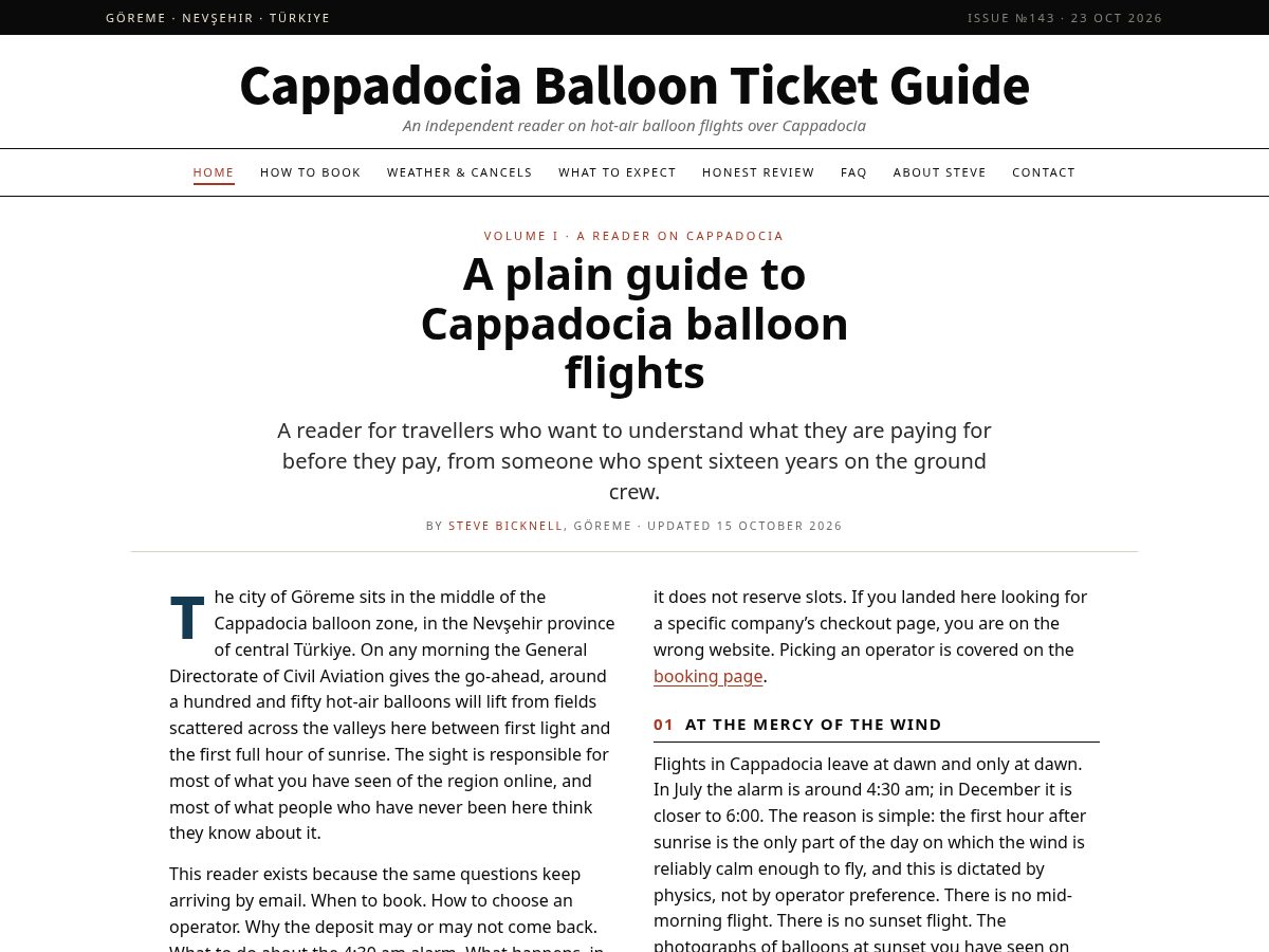 Landing-page snapshot of cappadocia-balloon-tickets.com