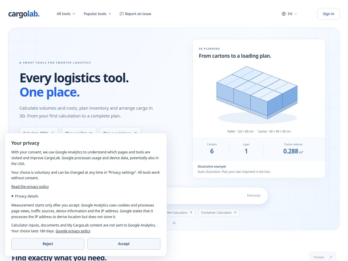 Landing-page snapshot of cargolab.org