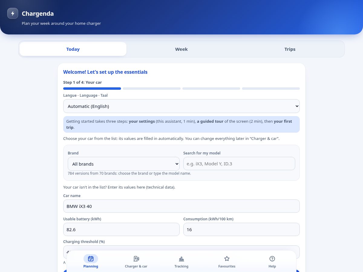 Landing-page snapshot of chargenda.app