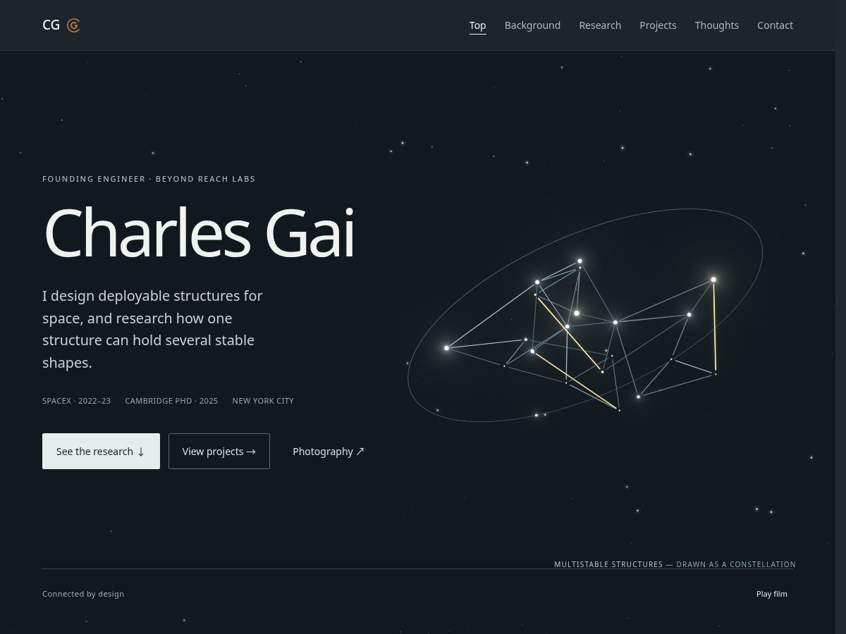Landing-page snapshot of charlesgai.space