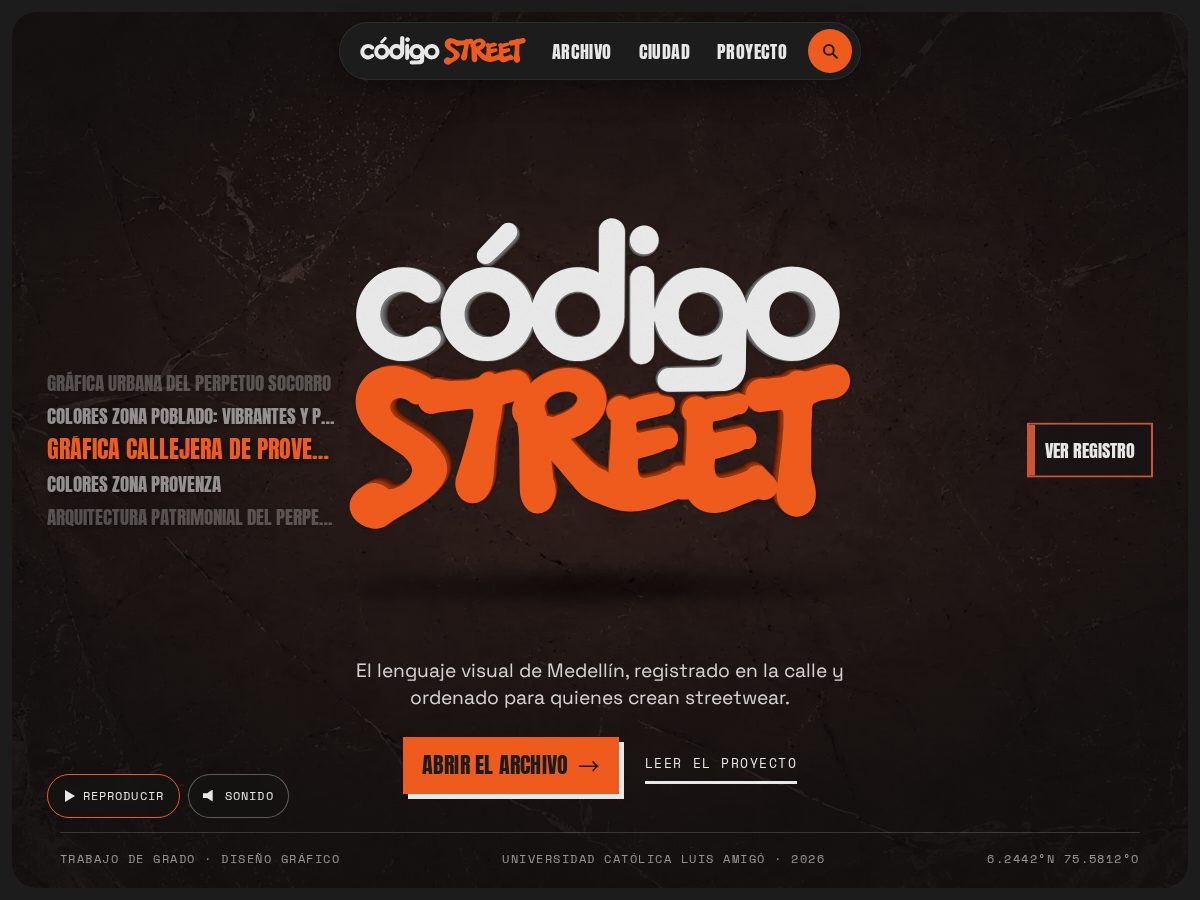Landing-page snapshot of codigostreetmde.com