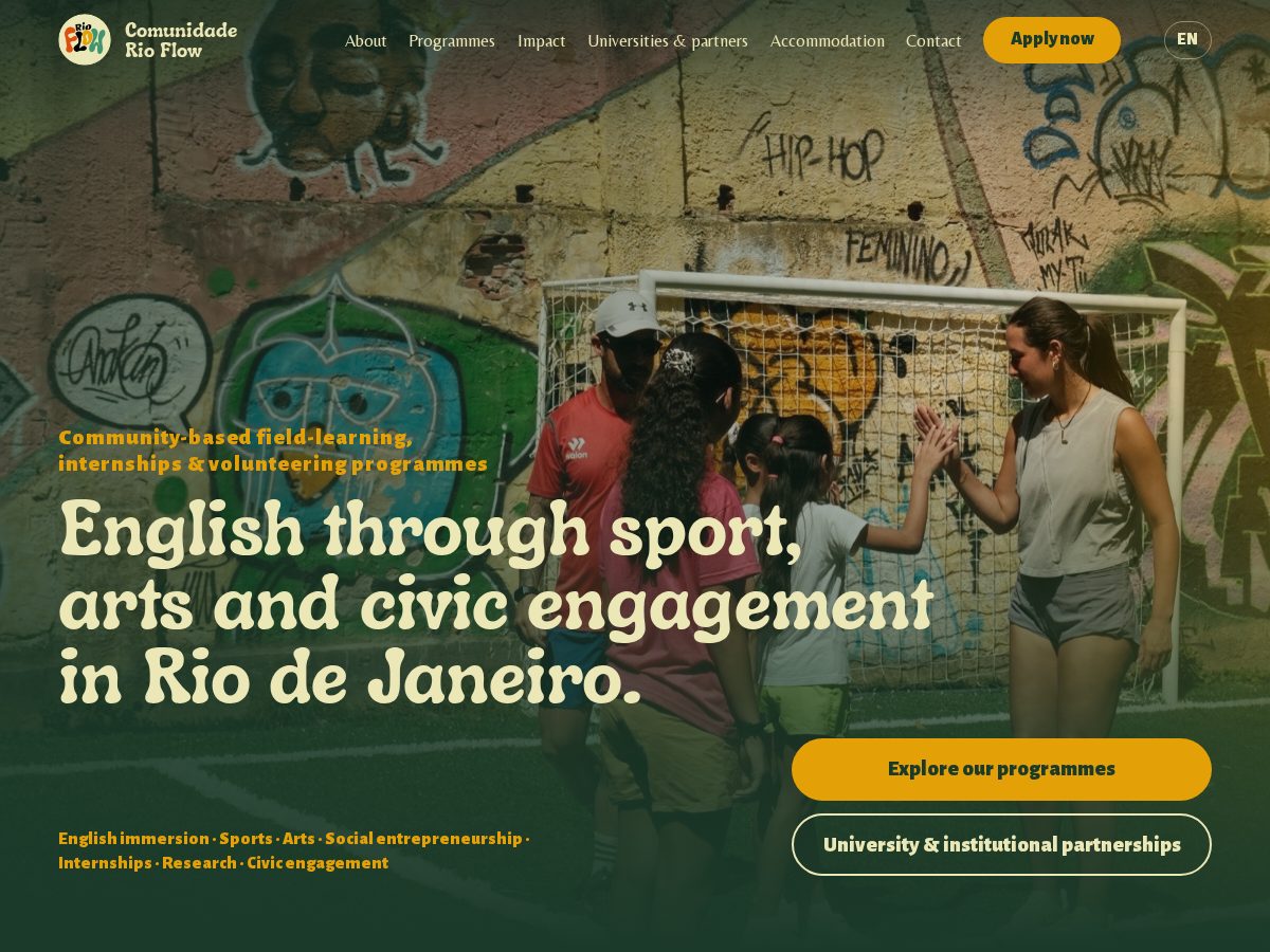 Landing-page snapshot of comunidaderioflow.org