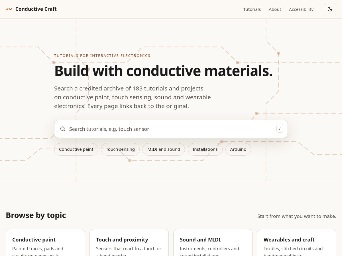 Landing-page snapshot of conductivecraft.com