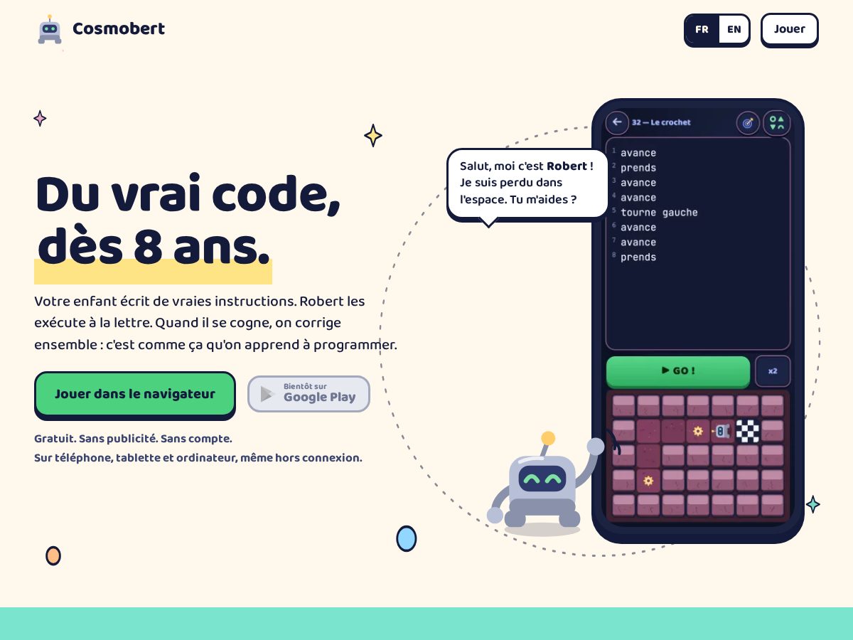 Landing-page snapshot of cosmobert.com