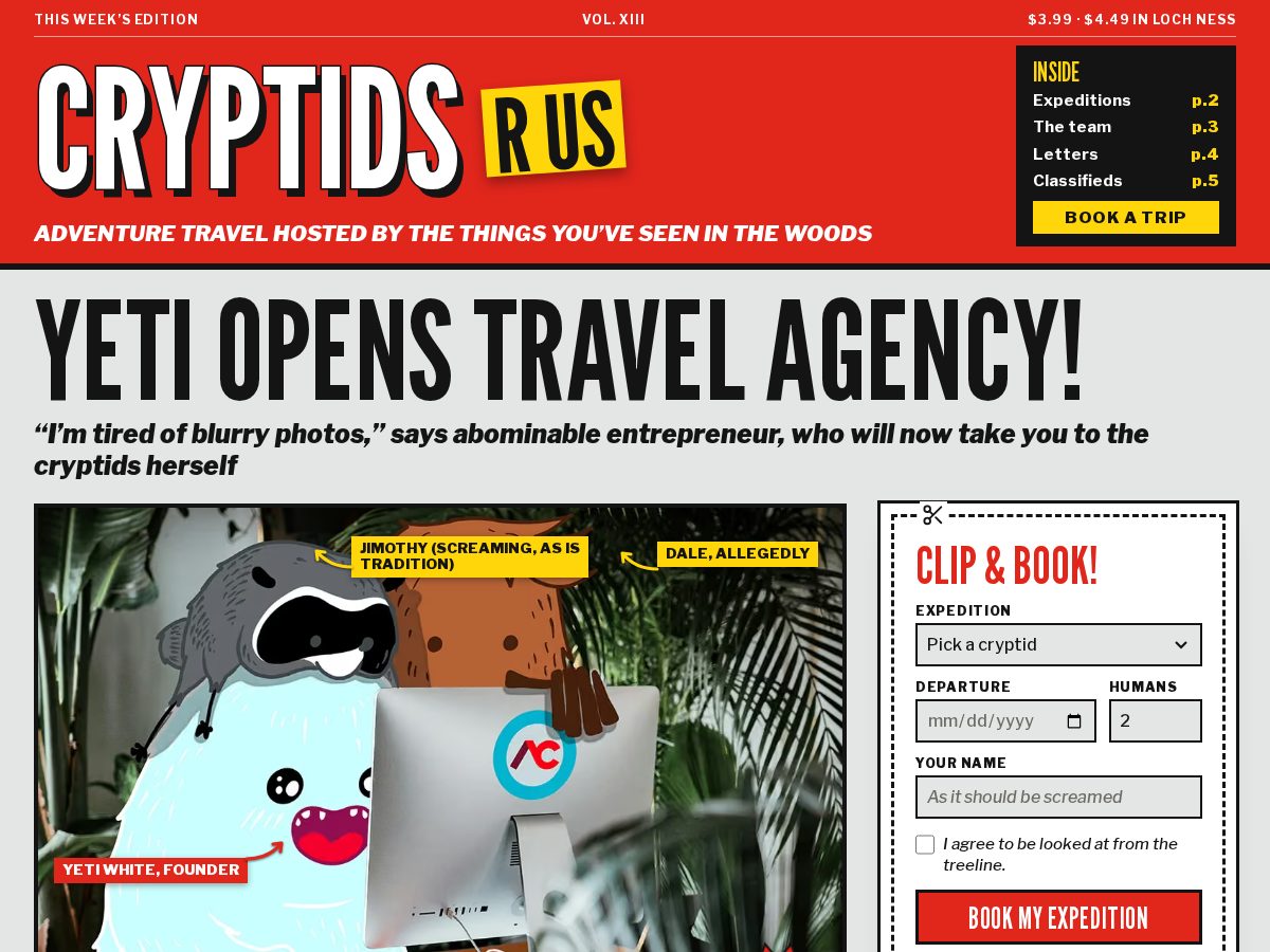 Landing-page snapshot of cryptidsrus.com