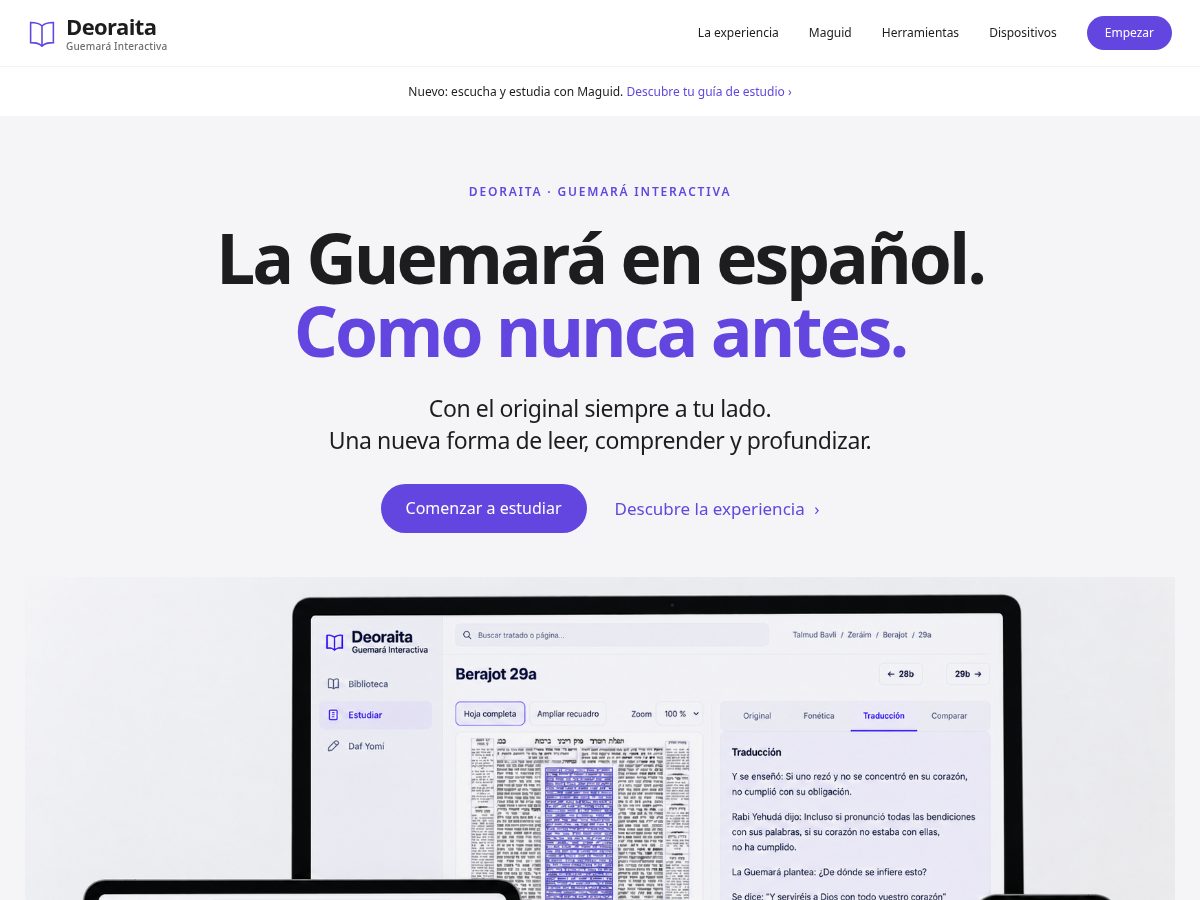 Landing-page snapshot of deoraita.com