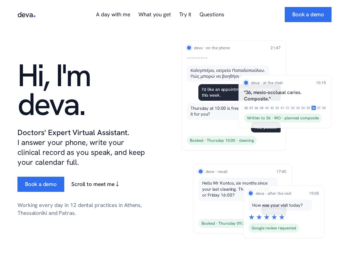 Landing-page snapshot of deva.works