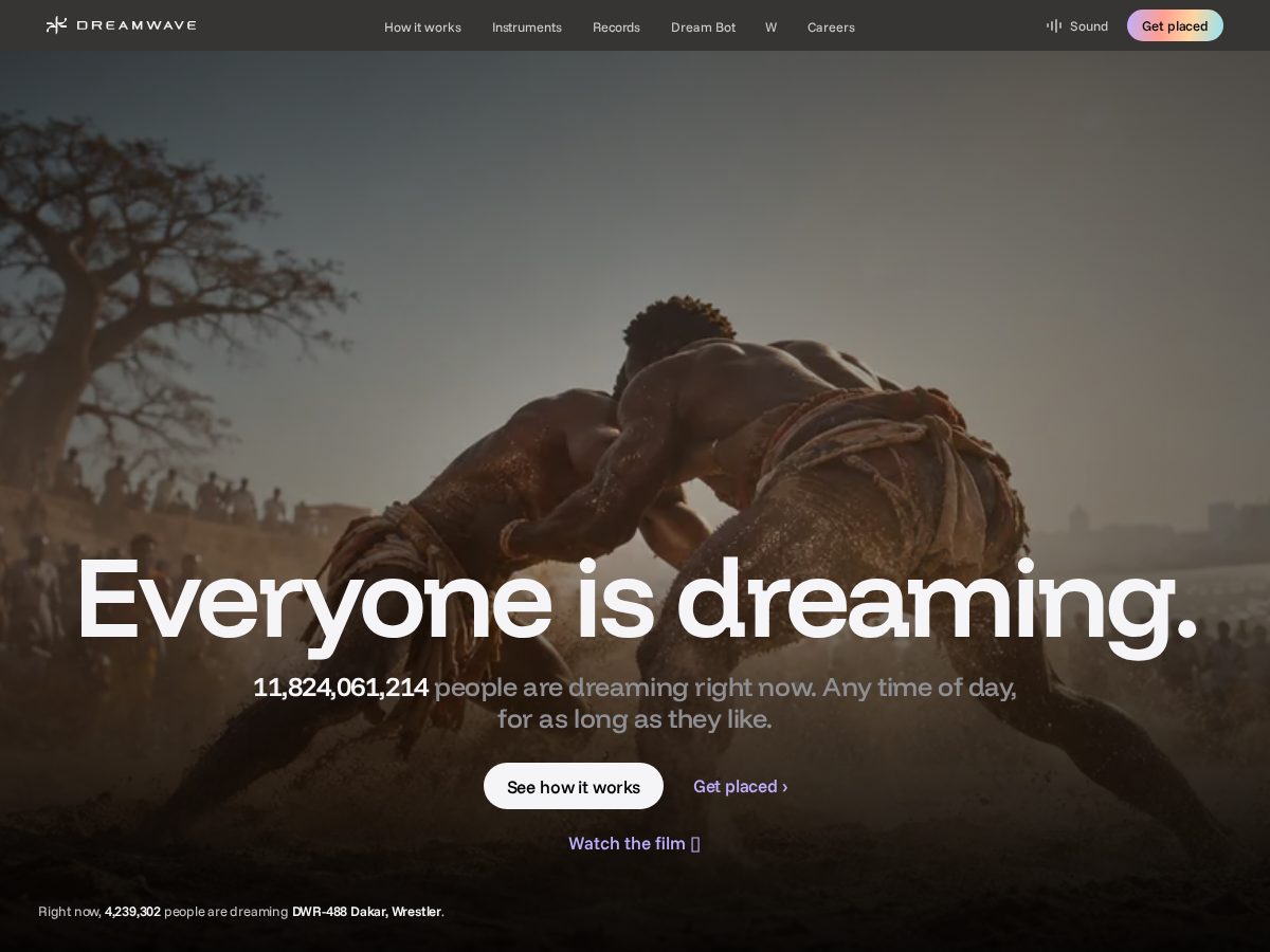 Landing-page snapshot of dreamwaverecords.net