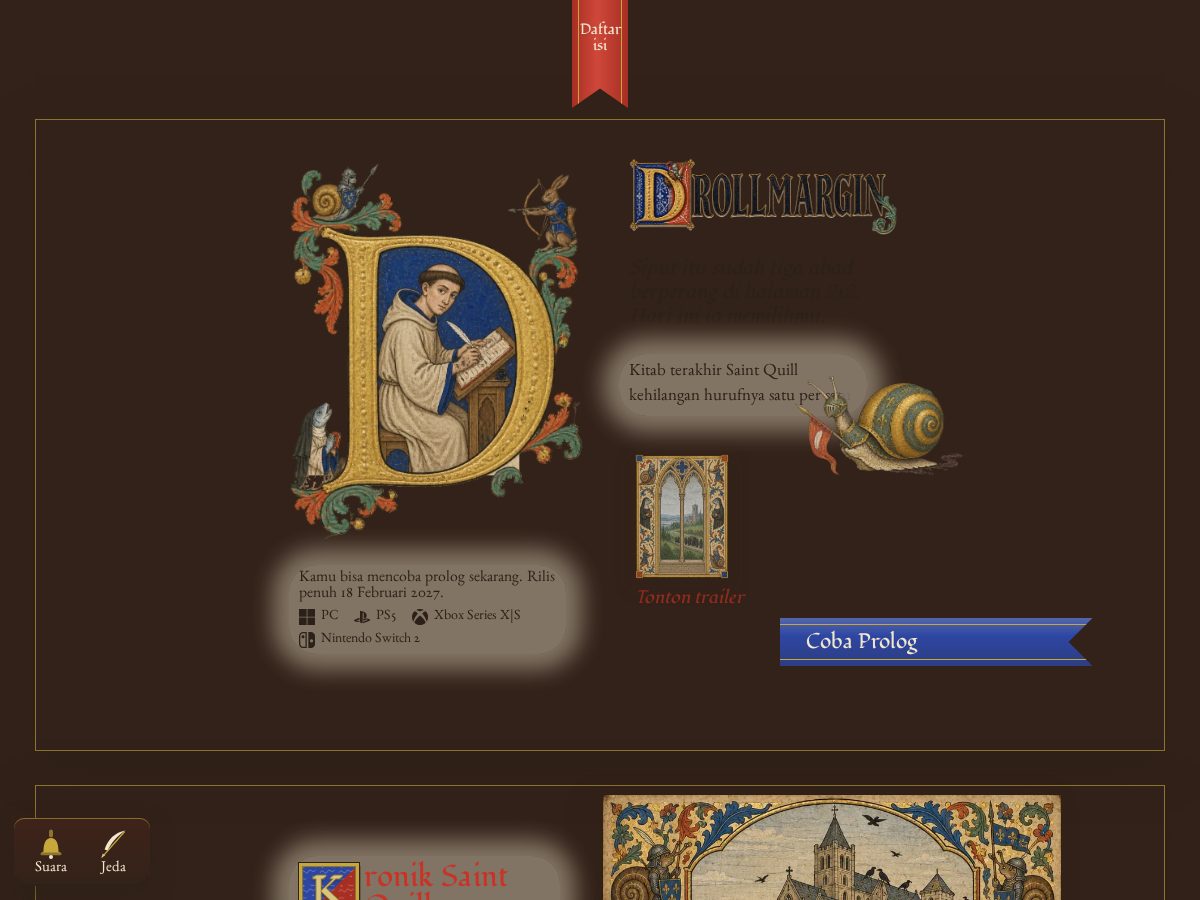 Landing-page snapshot of drollmargin.com
