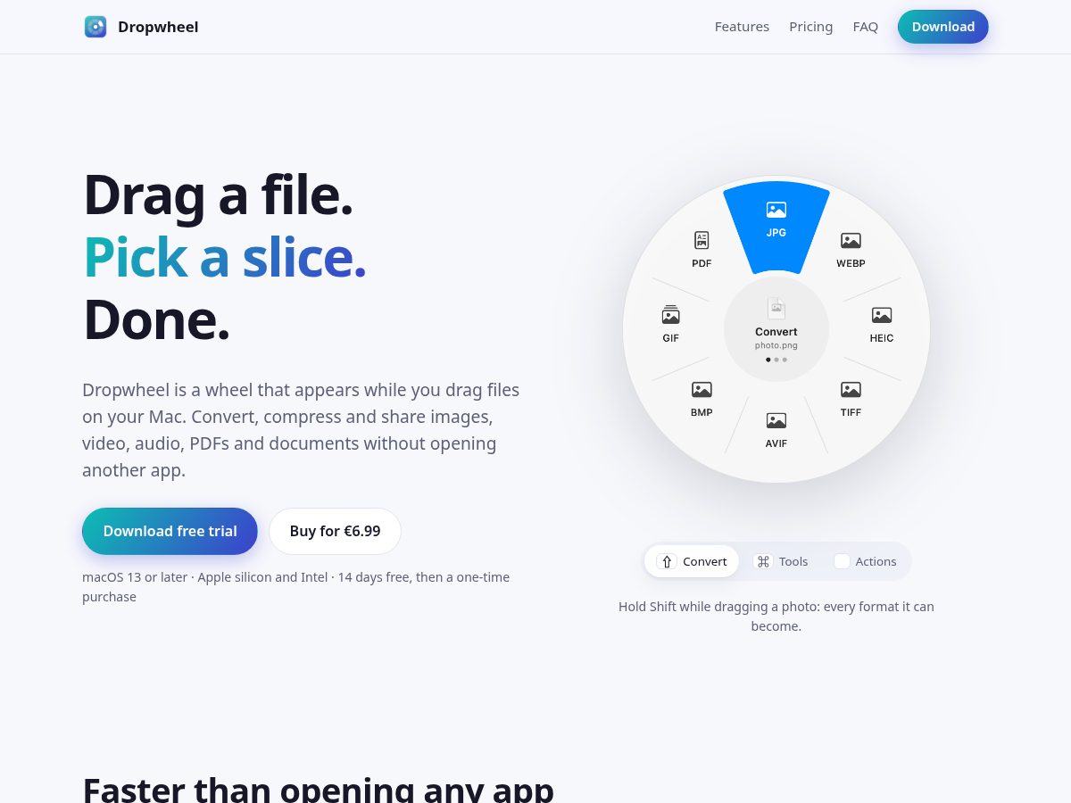 Landing-page snapshot of dropwheel.online