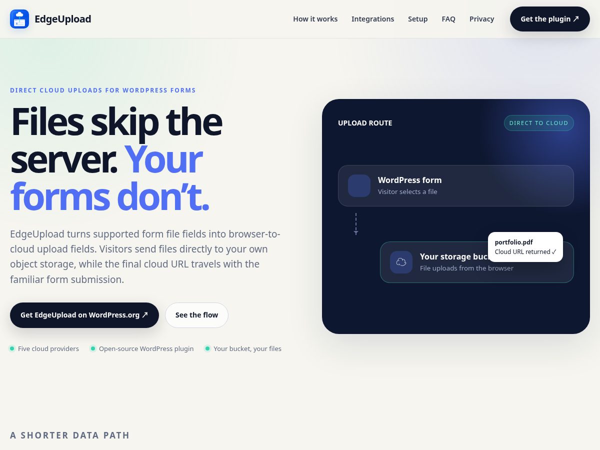 Landing-page snapshot of edgeupload.com