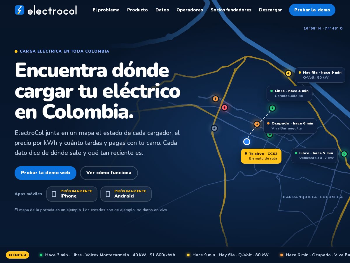 Landing-page snapshot of electrocol.online