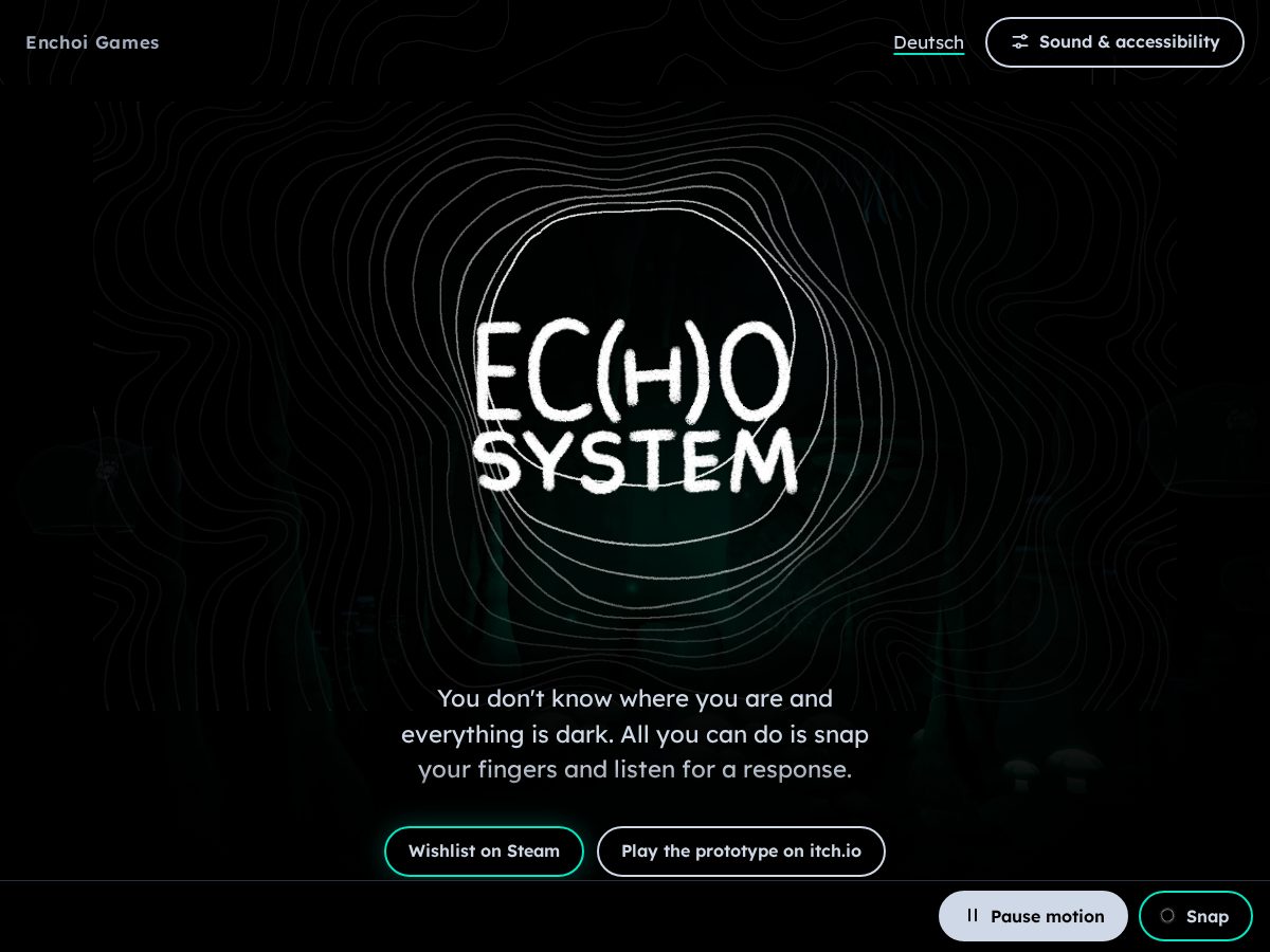 Landing-page snapshot of enchoigames.com