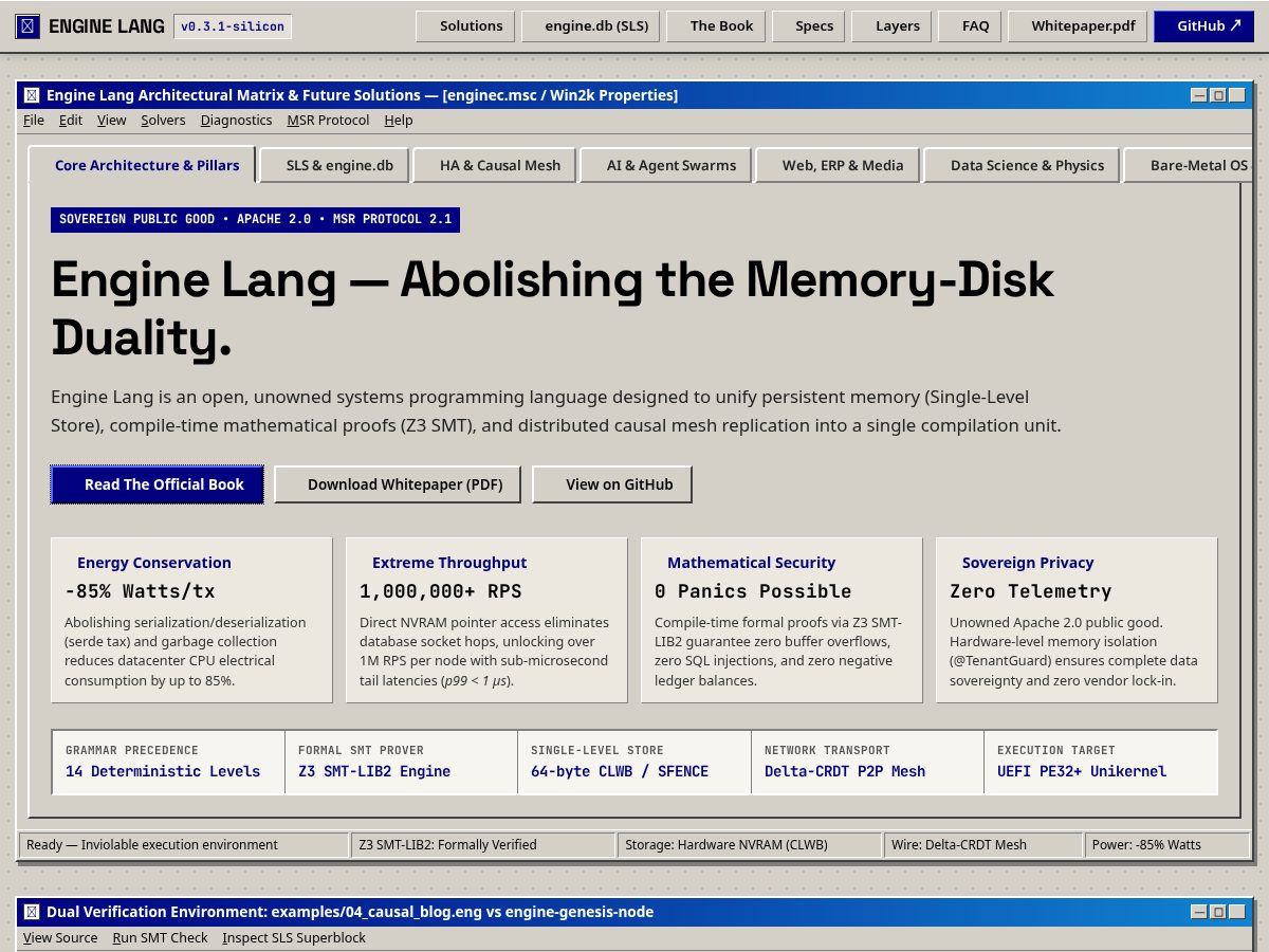 Landing-page snapshot of enginelang.org