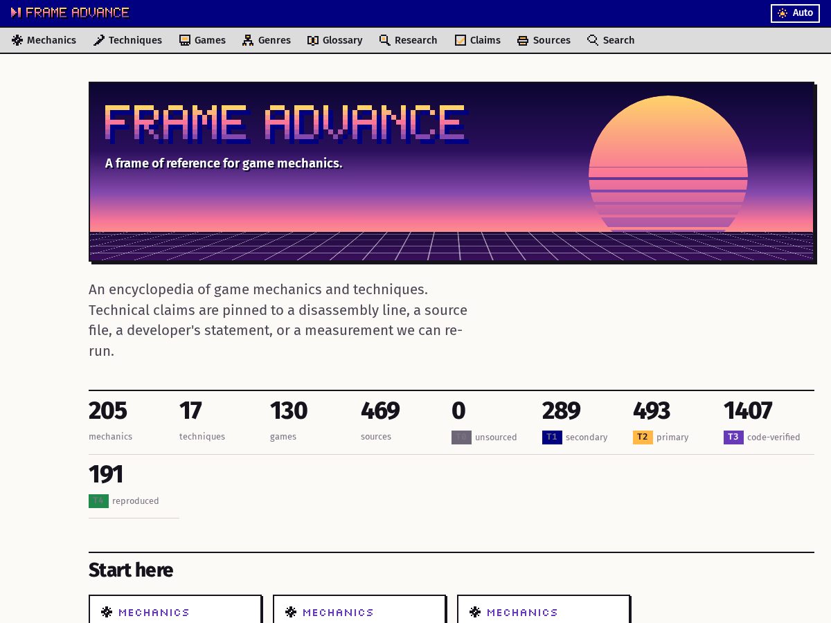 Landing-page snapshot of frameadvance.net