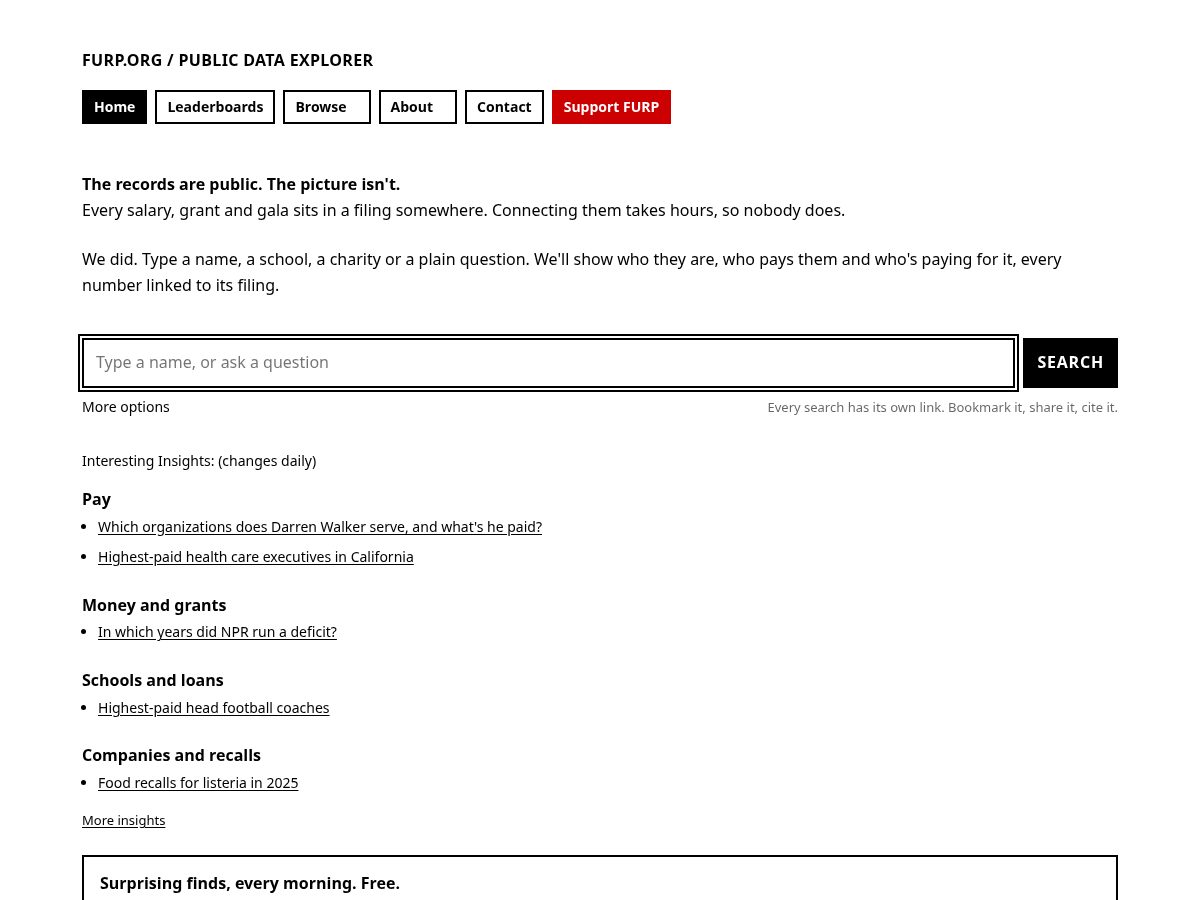 Landing-page snapshot of furp.org